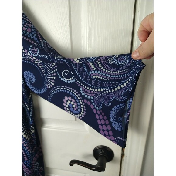 Chicos Woman 1(8-10) Blouse Blue Polka Dot 3/4sleeve Pullover Business Office... - Picture 3 of 7